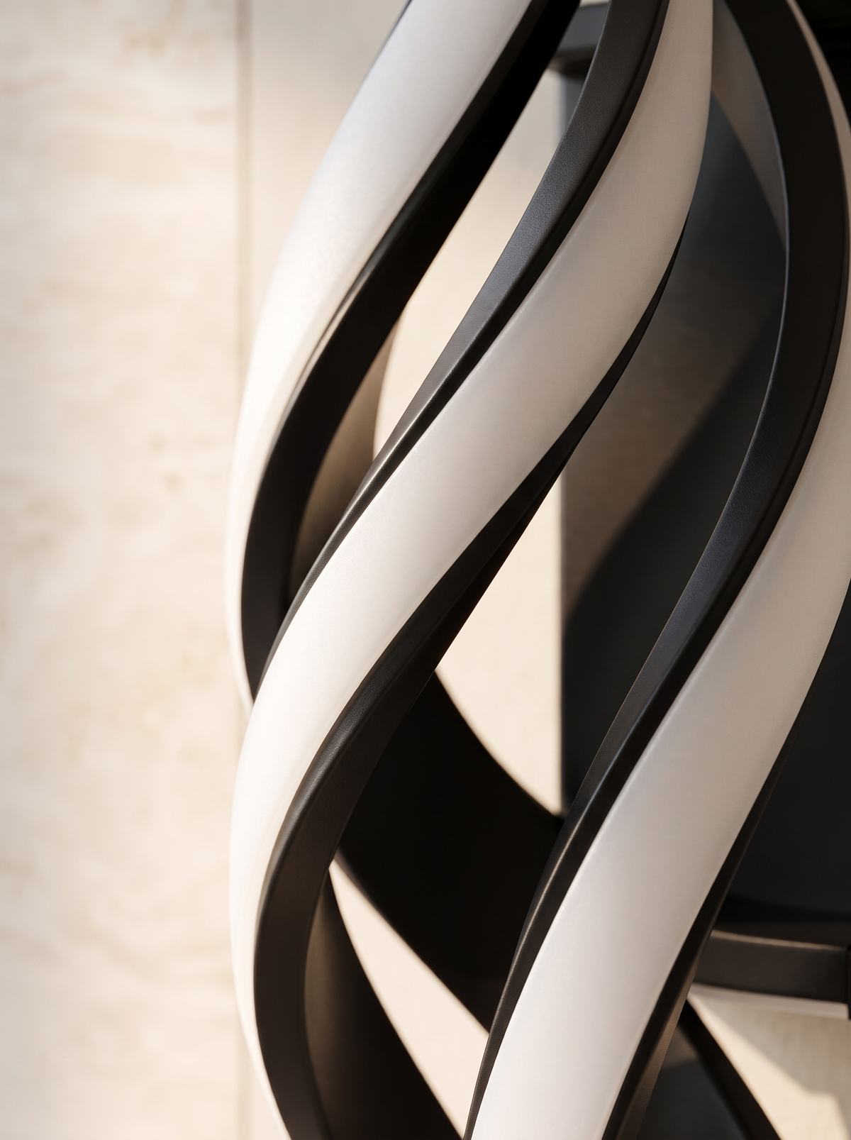 Spira Spiral Wall Sconce for Bedsides with Sculptural Twist material close up detail