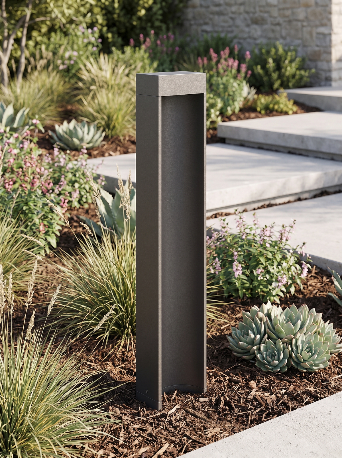 Elmsley Path Light Stake for Beds with Clear Lantern Top daylight scale