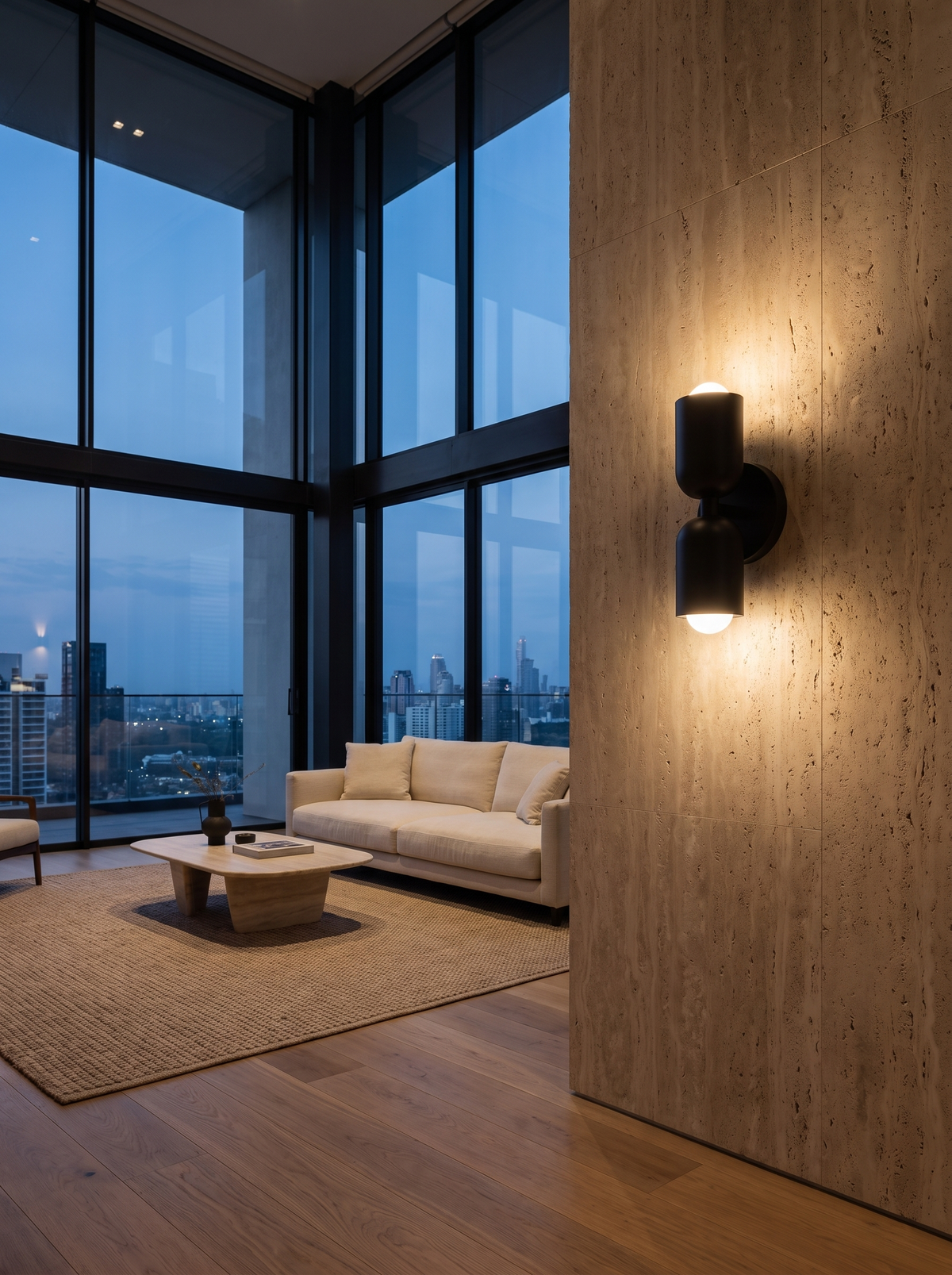 Emma Painted Wall Light for Bedrooms with Playful Colour warm evening lifestyle