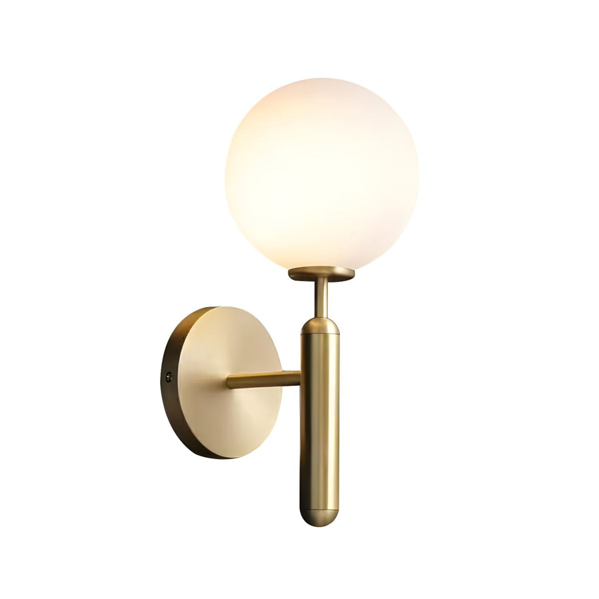Arden Brass Globe Wall Sconce for Bedsides with Pencil Arm