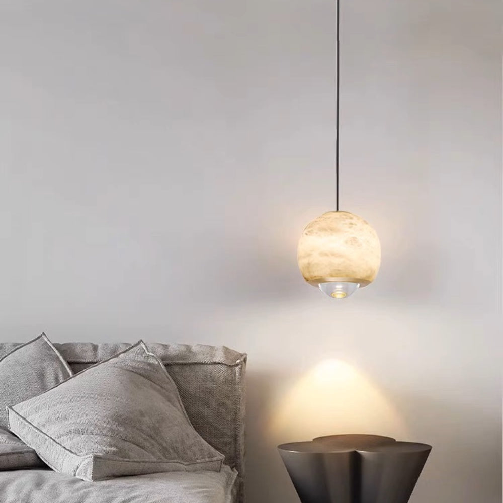 Lane Refined Marble Pendant for Bedsides with 3-Colour LED