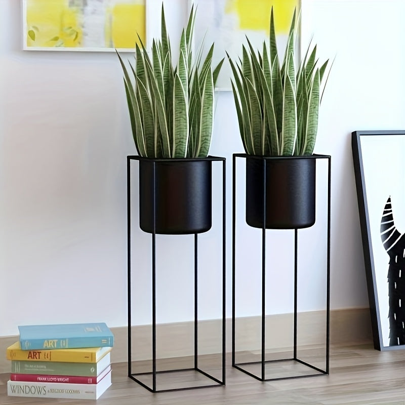 Modern Rectangular Metal Indoor Plant Stand
