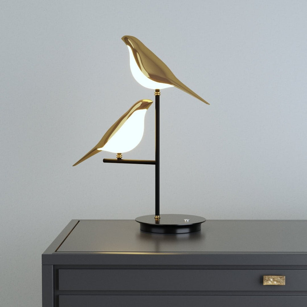 Golden Birdlight LED Wall Lamp with Twin Bird Design