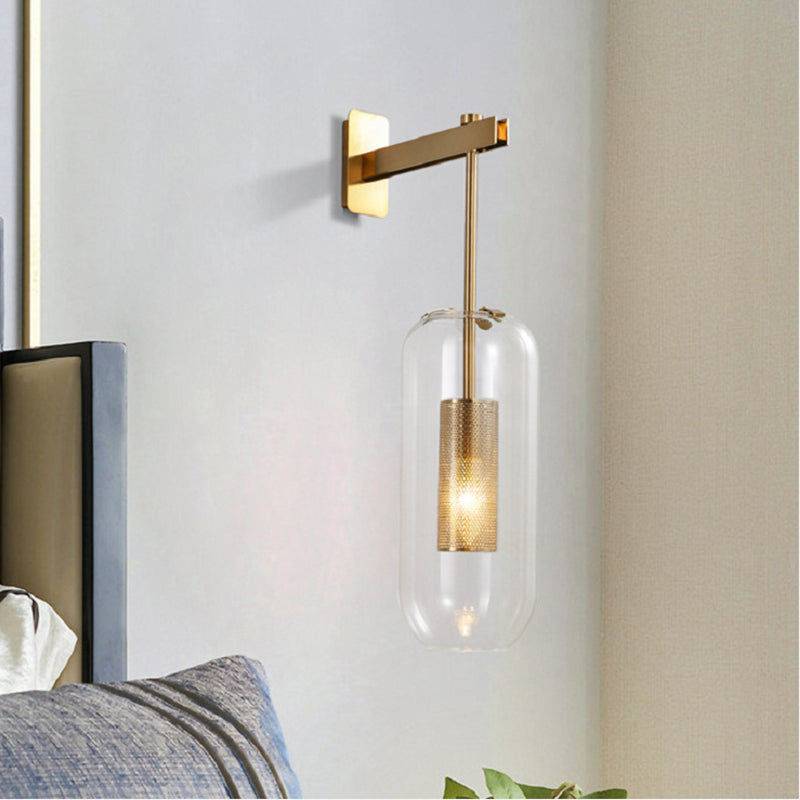 Bellamy Elegant Wall Sconce for Corridors with Glass Column