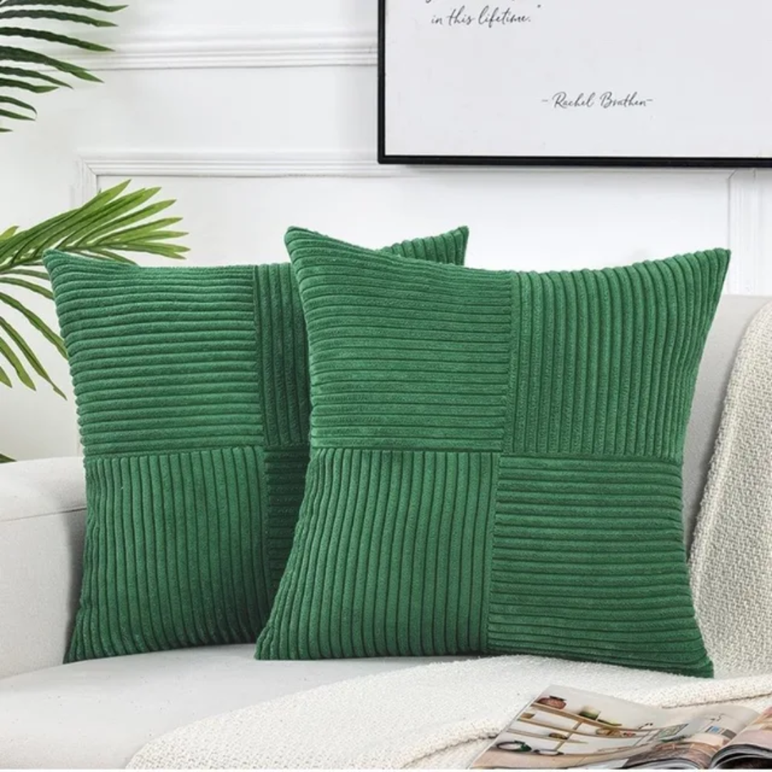 Corduroy Cushion Cover with Striped Texture