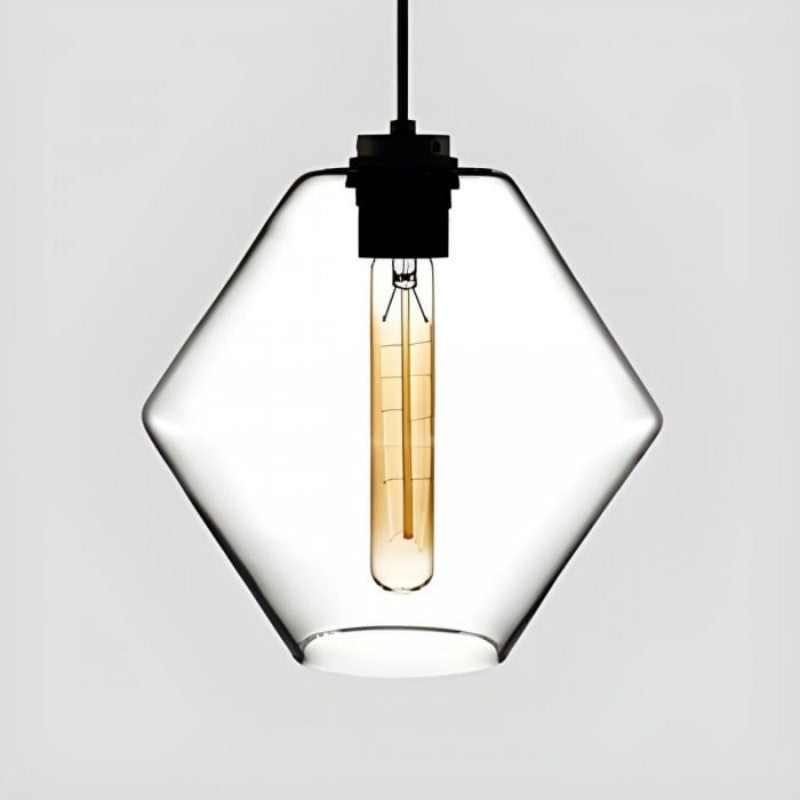 Avery Faceted Glass Pendant for Dining with Jewel-Cut Shade