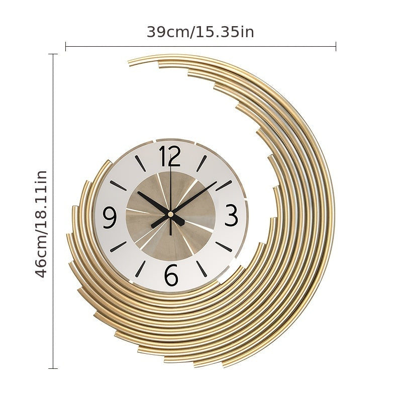 Modern 3D Metal Crescent Wall Clock