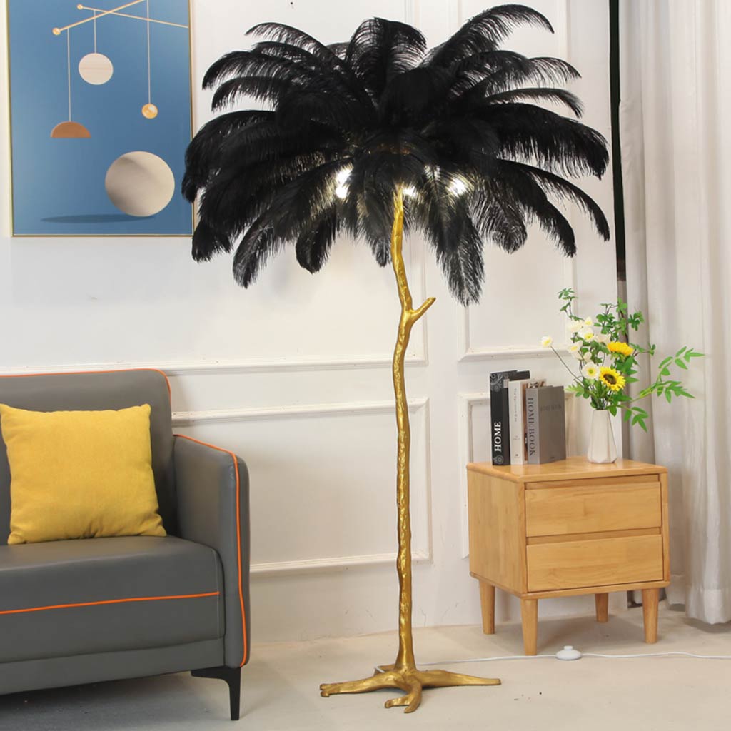 Plume Ostrich Feather Floor Lamp