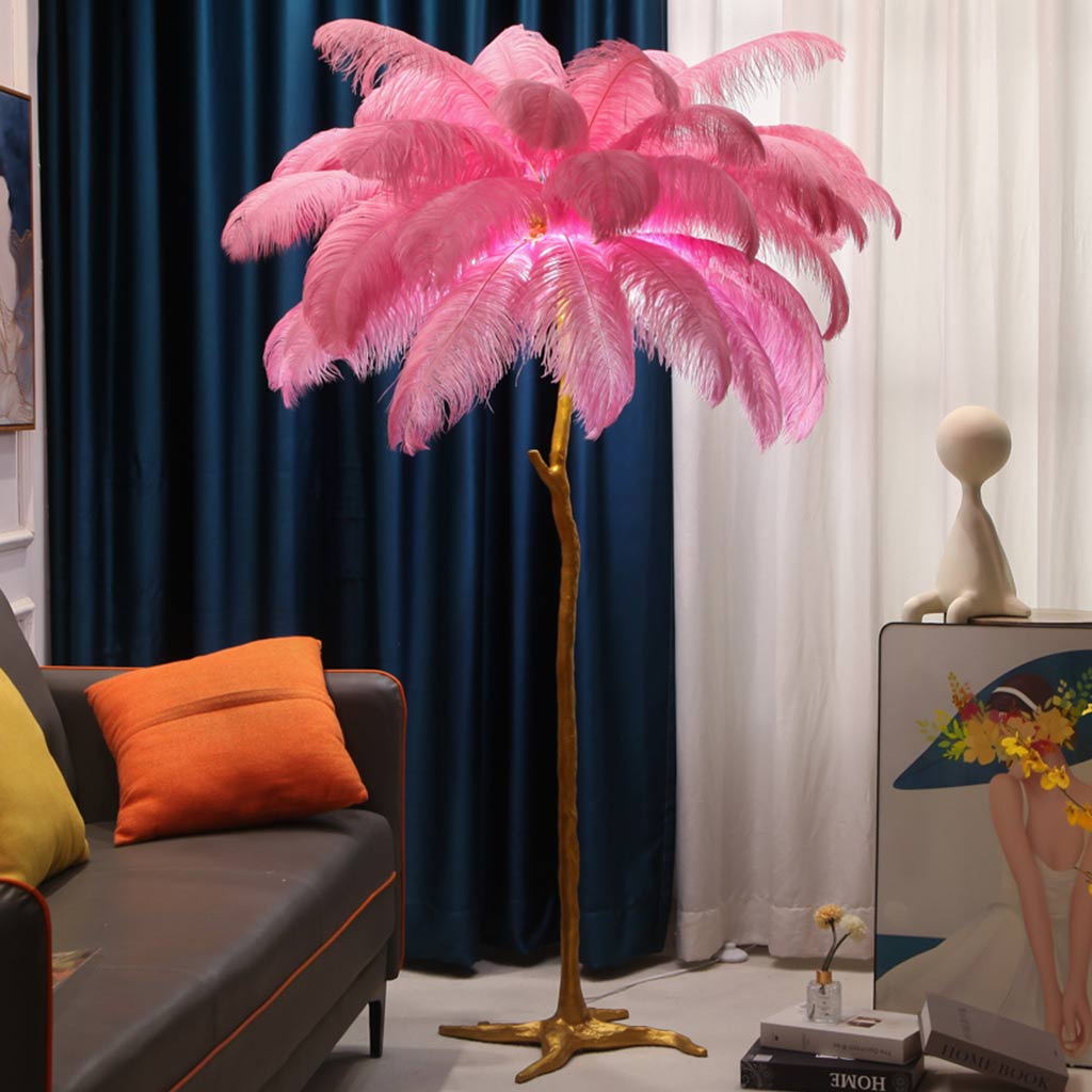 Plume Ostrich Feather Floor Lamp