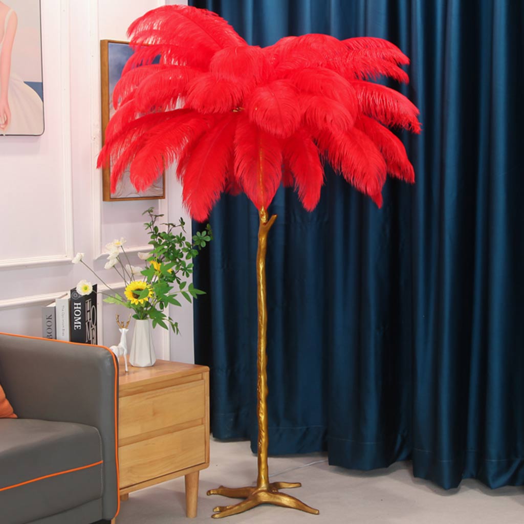 Plume Ostrich Feather Floor Lamp