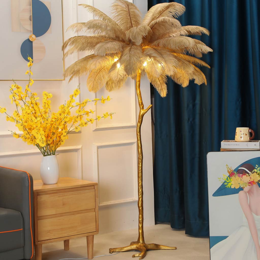 Plume Ostrich Feather Floor Lamp