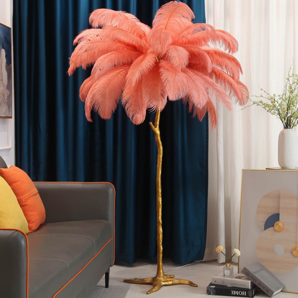 Plume Ostrich Feather Floor Lamp
