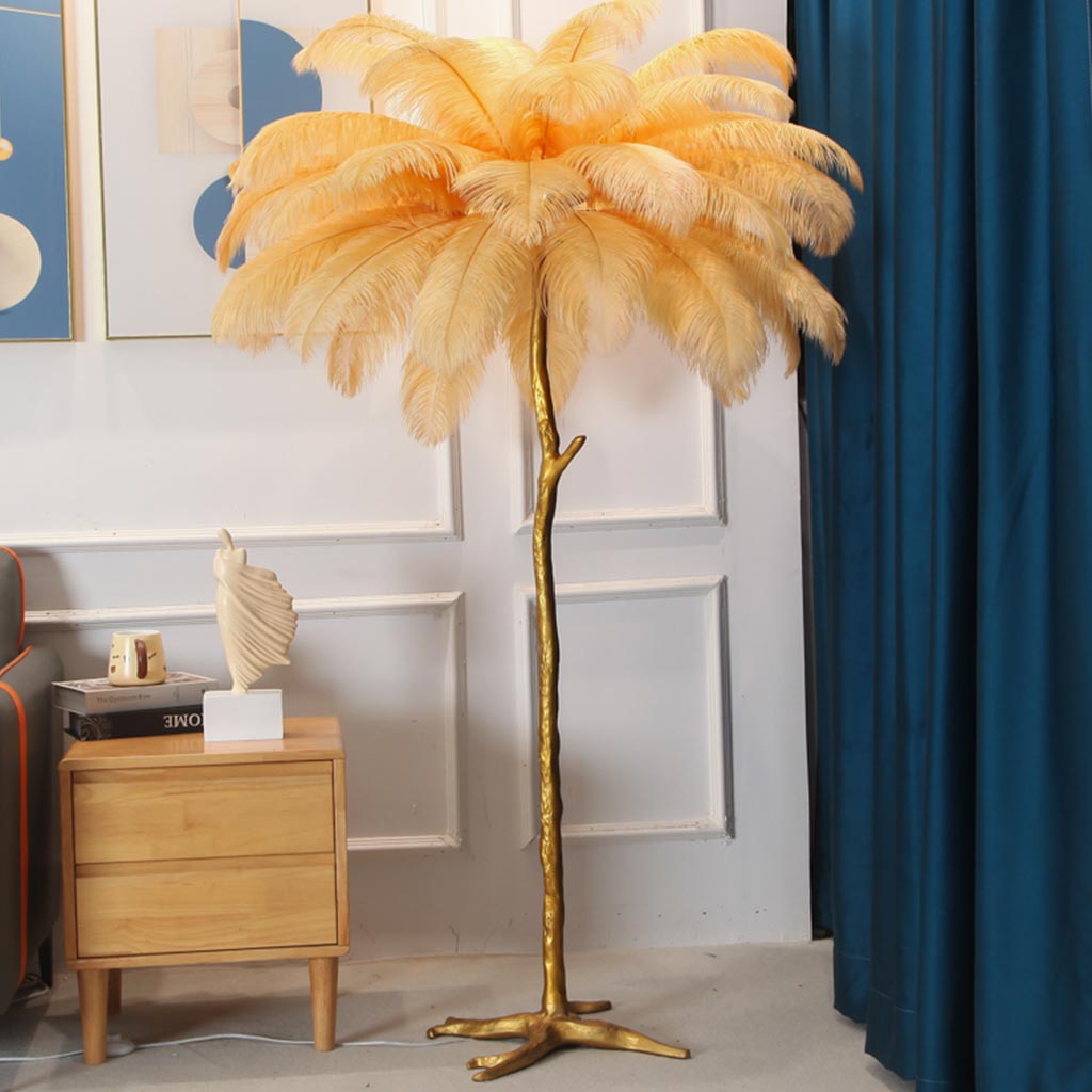 Plume Ostrich Feather Floor Lamp