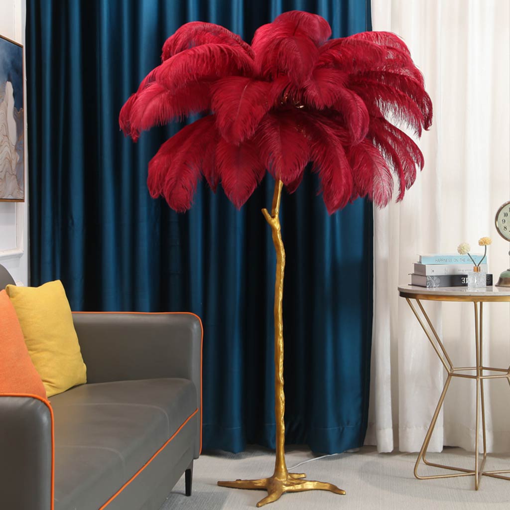 Plume Ostrich Feather Floor Lamp