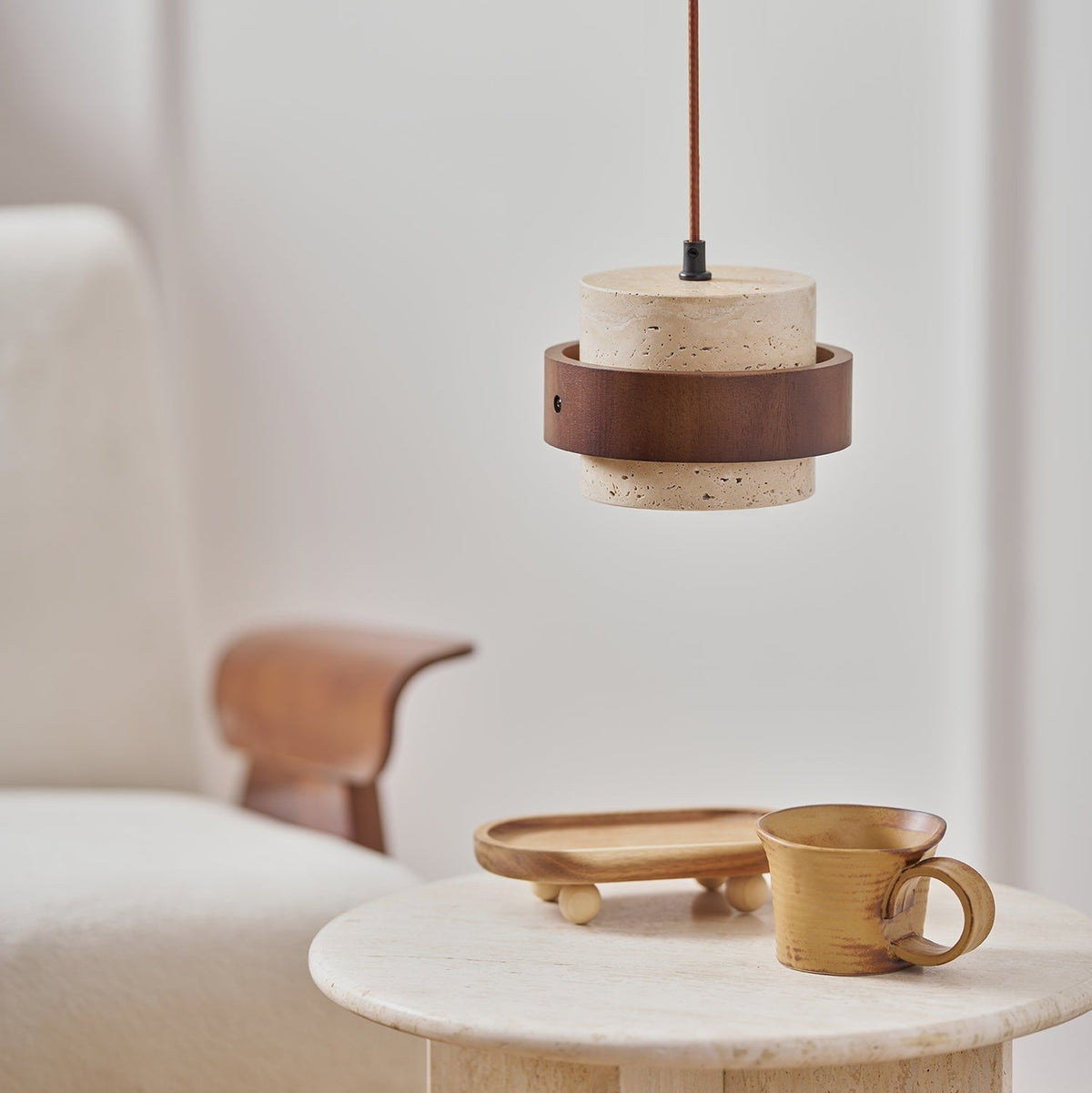 Perra Travertine Pendant Light