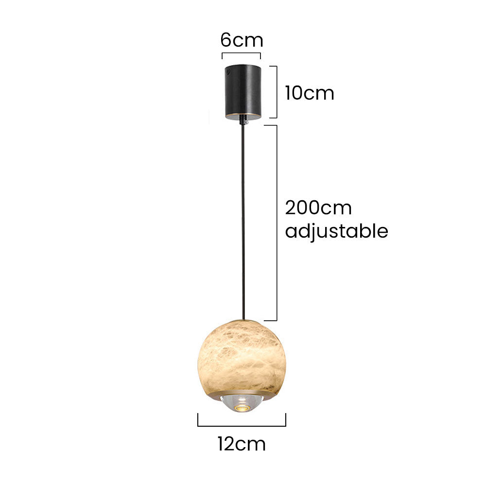 Lane Refined Marble Pendant for Bedsides with 3-Colour LED
