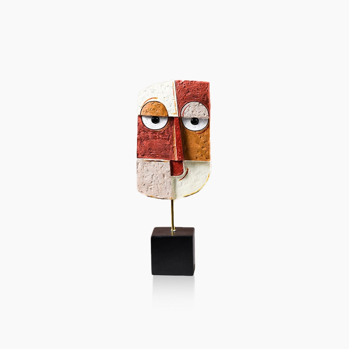 Face Mask Hand Crafted Resin Art Sculpture