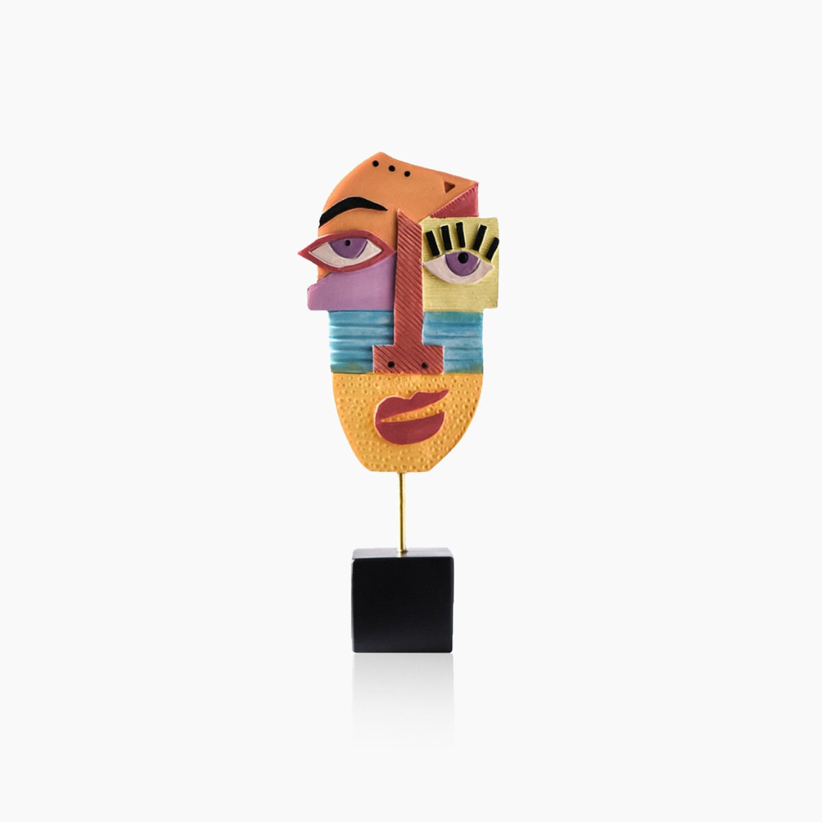 Face Mask Hand Crafted Resin Art Sculpture