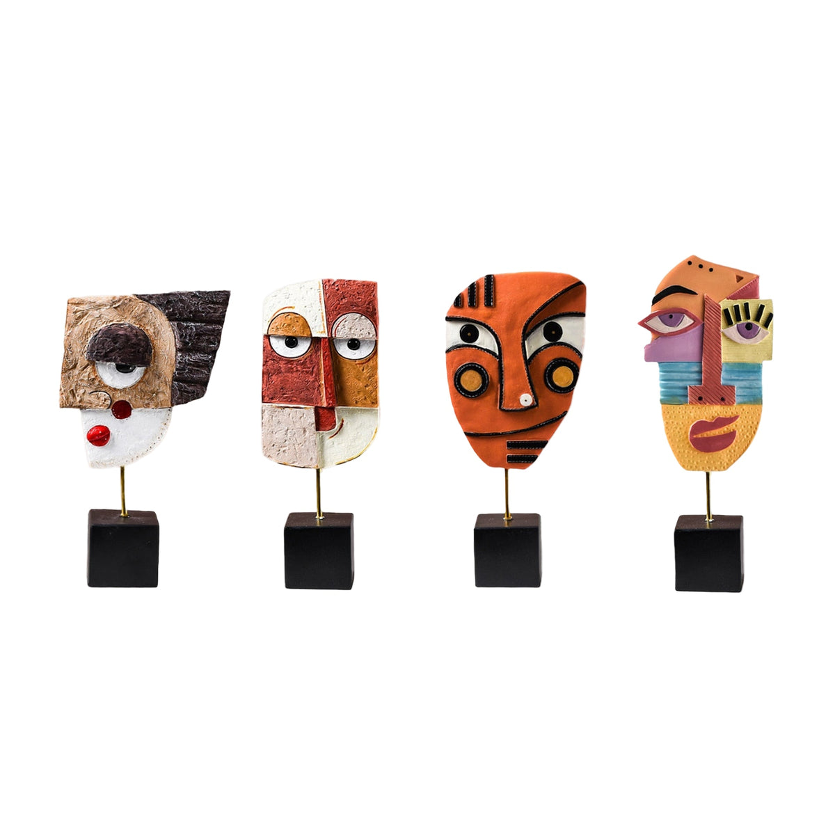 Face Mask Hand Crafted Resin Art Sculpture