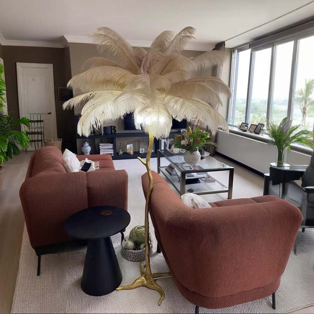Plume Ostrich Feather Floor Lamp