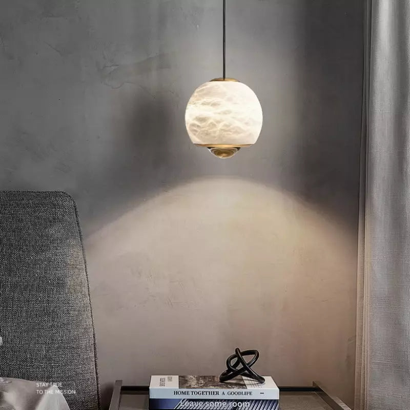Lane Refined Marble Pendant for Bedsides with 3-Colour LED