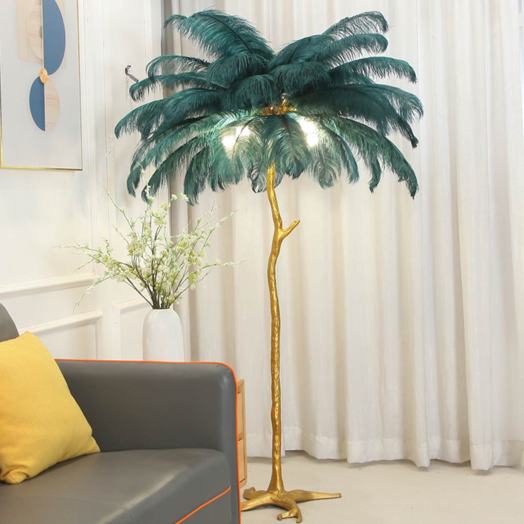 Plume Ostrich Feather Floor Lamp