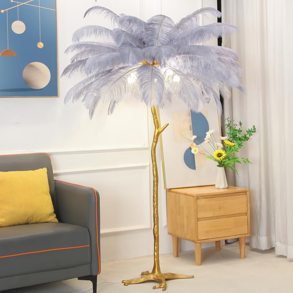Plume Ostrich Feather Floor Lamp