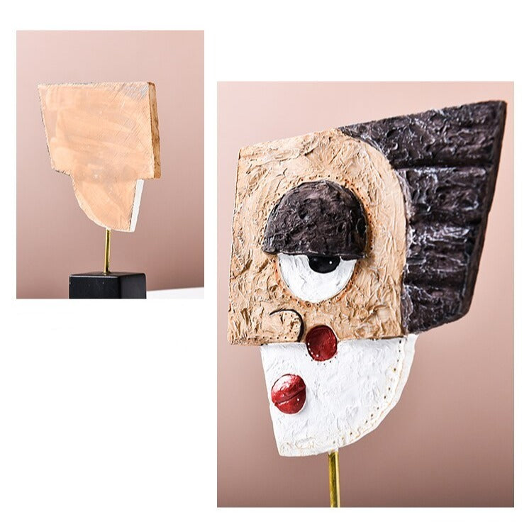 Face Mask Hand Crafted Resin Art Sculpture
