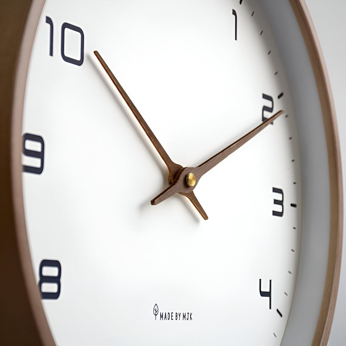 Nordic Wall Clock with Wood Frame and Silent Movement