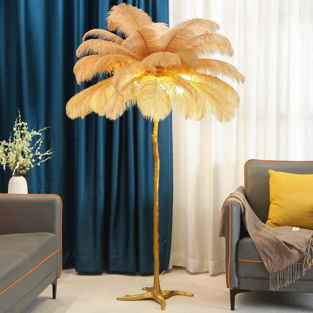 Plume Ostrich Feather Floor Lamp
