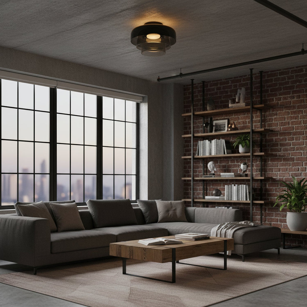 Levels Layered Glass Ceiling Lamp