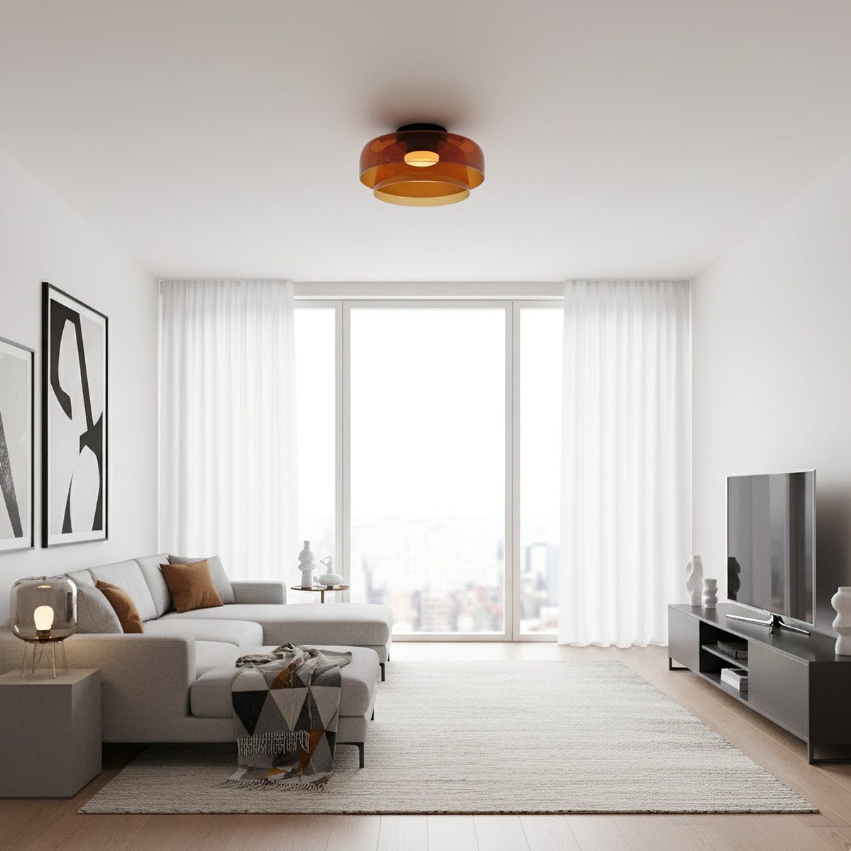 Levels Layered Glass Ceiling Lamp