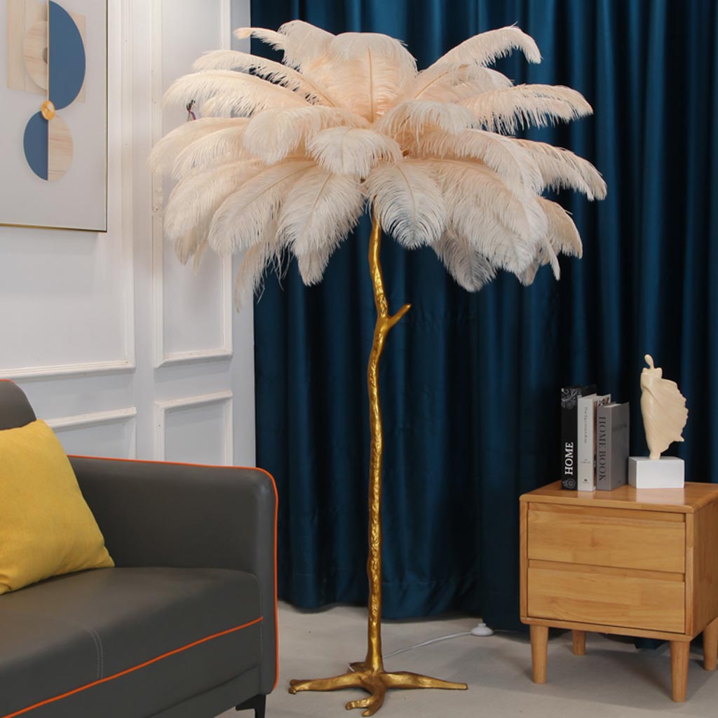 Plume Ostrich Feather Floor Lamp