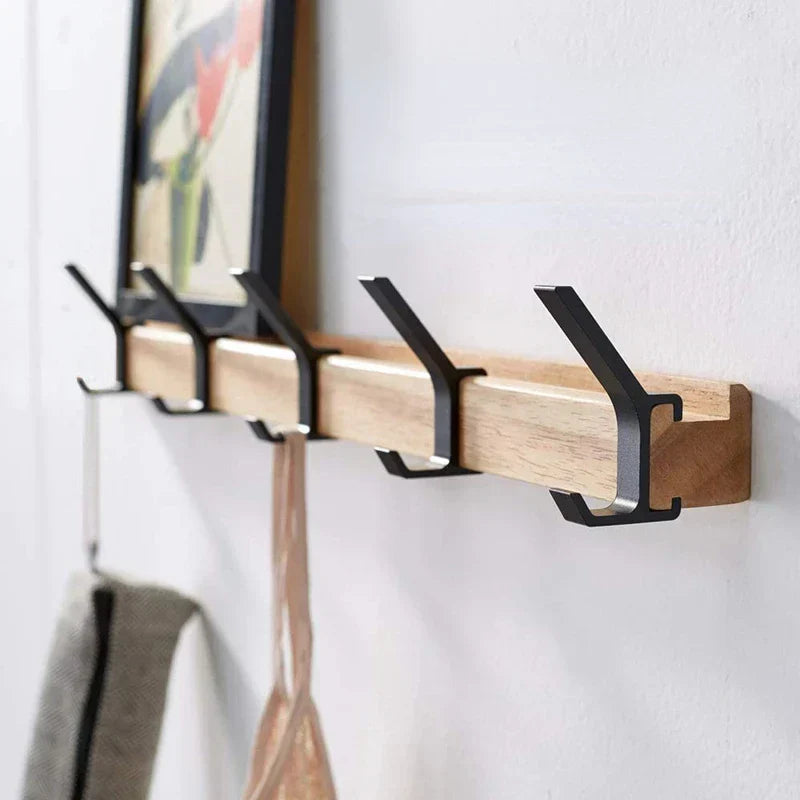 Nordic Wall Mounted Coat Rack with Five Movable Hooks