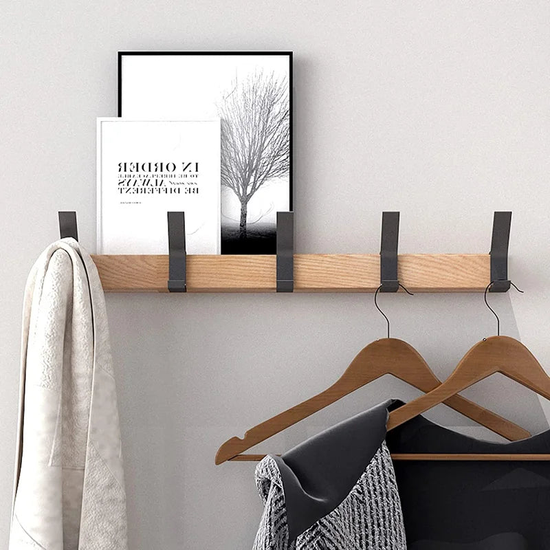 Nordic Wall Mounted Coat Rack with Five Movable Hooks