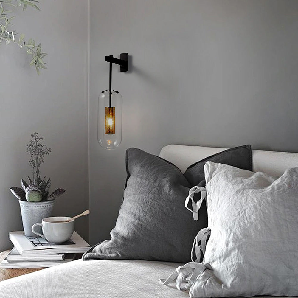 Bellamy Elegant Wall Sconce for Corridors with Glass Column
