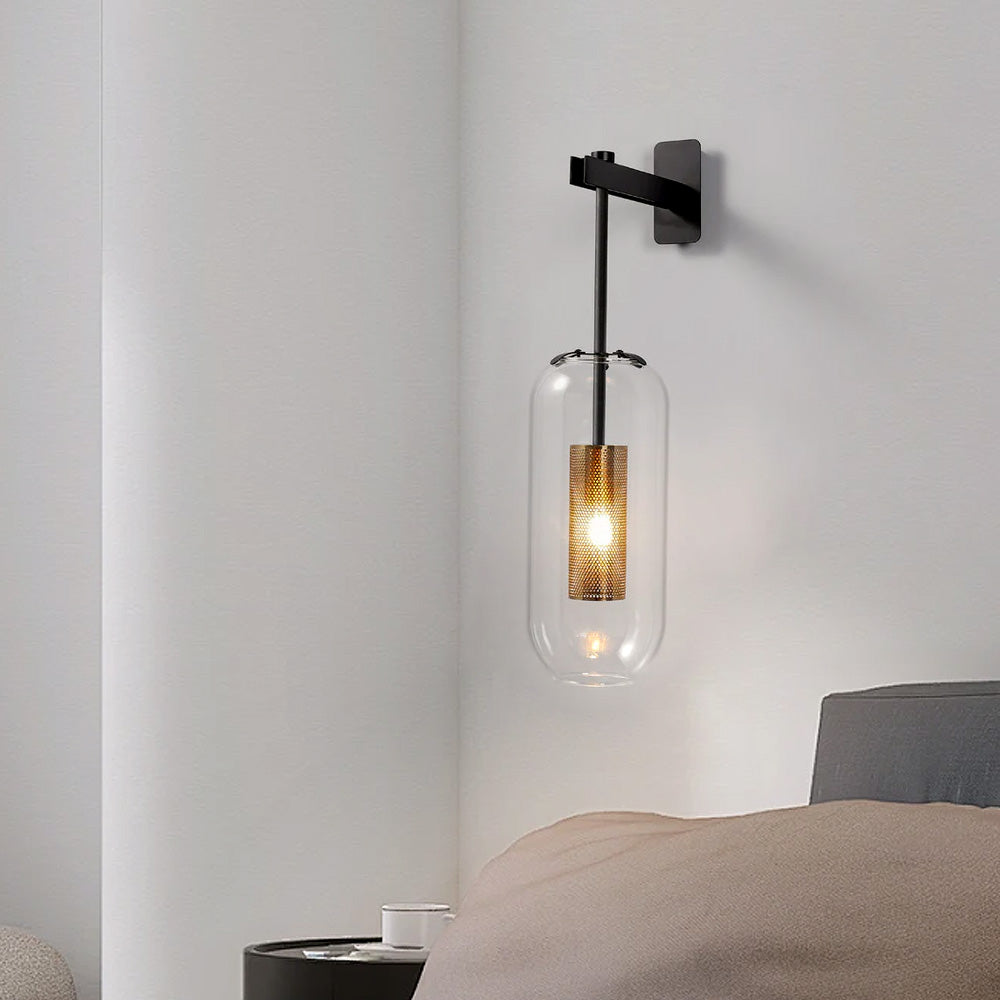 Bellamy Elegant Wall Sconce for Corridors with Glass Column