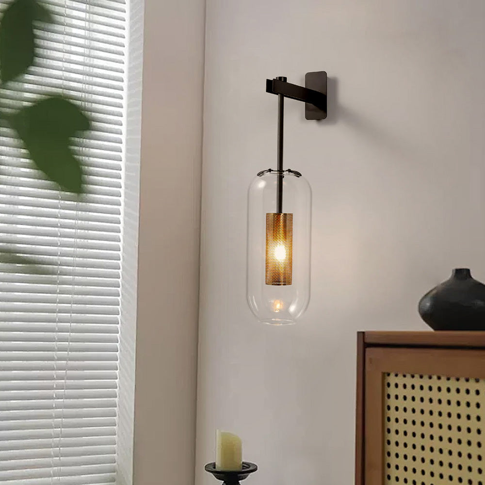 Bellamy Elegant Wall Sconce for Corridors with Glass Column
