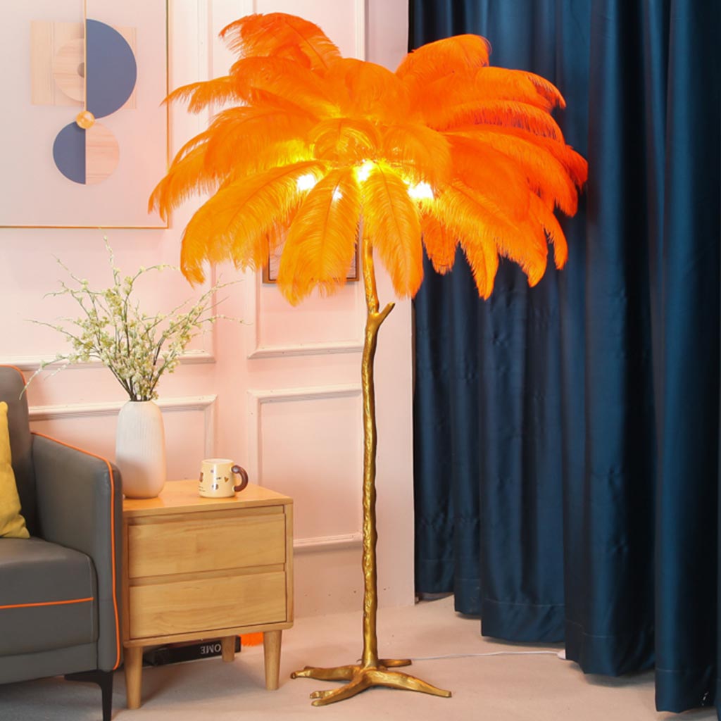 Plume Ostrich Feather Floor Lamp