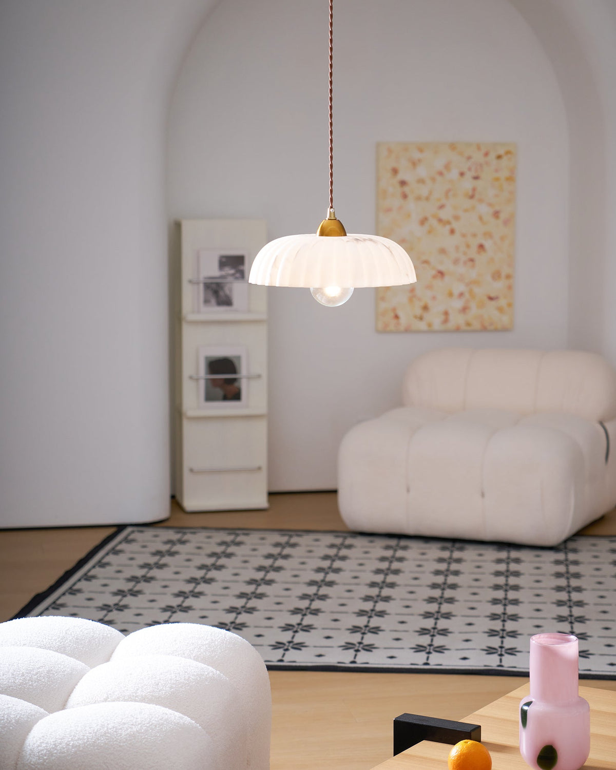 Orielle Alabaster Effect Pendant Light