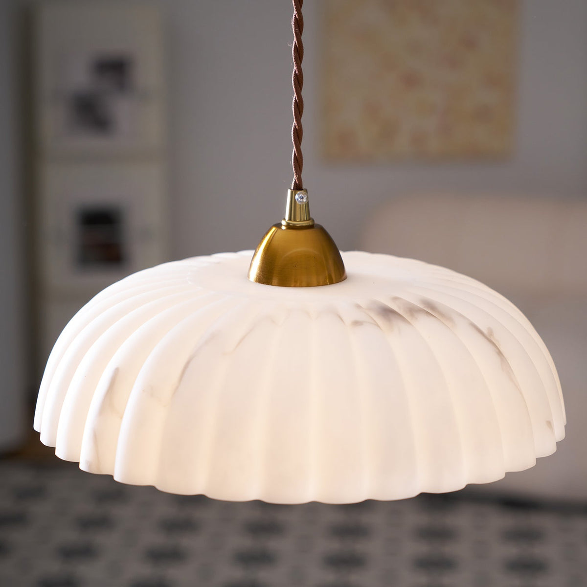 Orielle Alabaster Effect Pendant Light