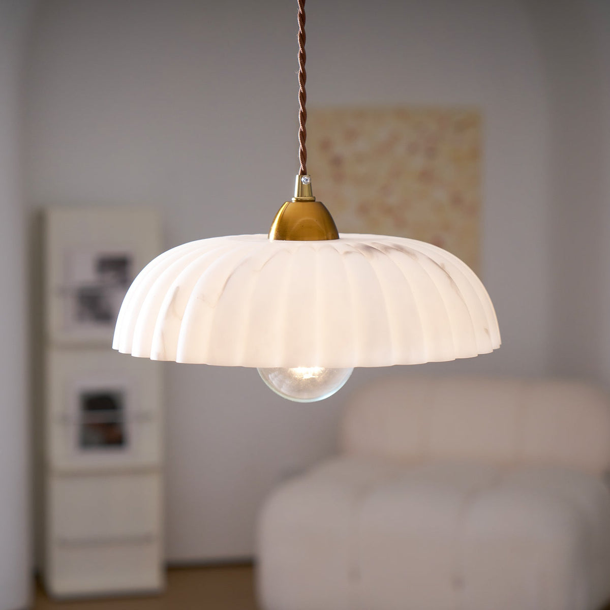 Orielle Alabaster Effect Pendant Light