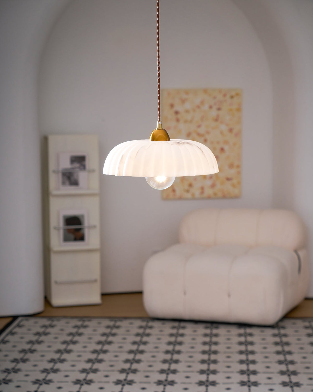 Orielle Alabaster Effect Pendant Light