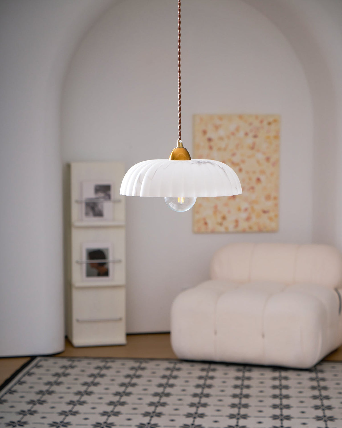 Orielle Alabaster Effect Pendant Light