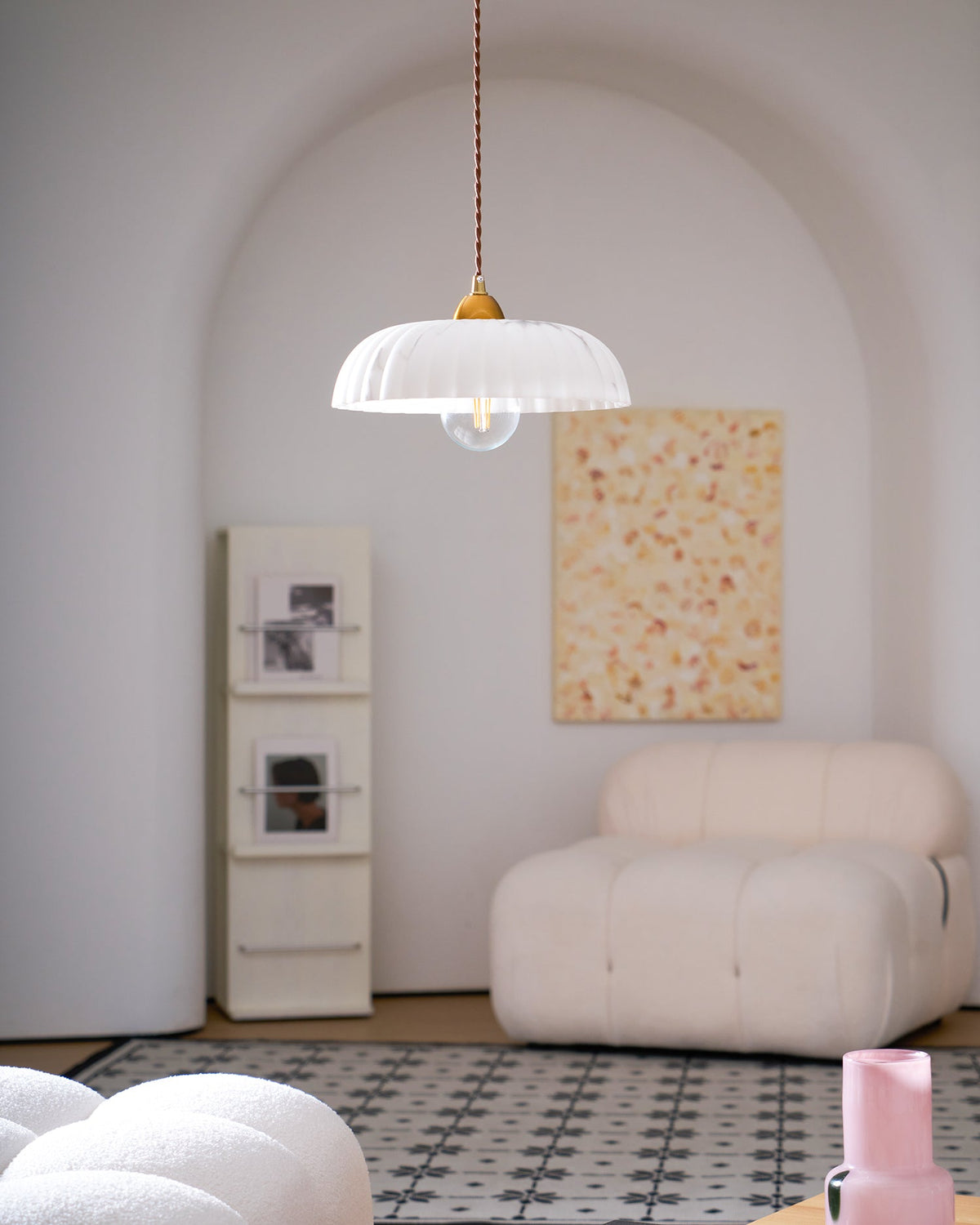 Orielle Alabaster Effect Pendant Light