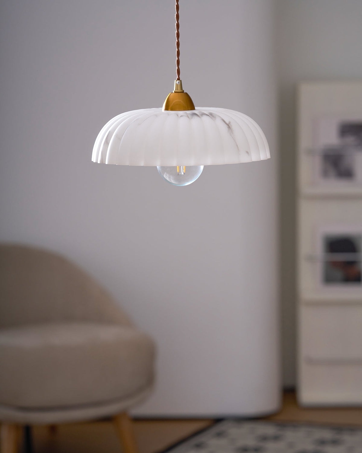 Orielle Alabaster Effect Pendant Light