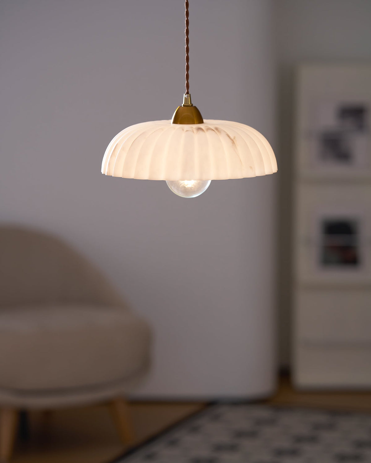 Orielle Alabaster Effect Pendant Light