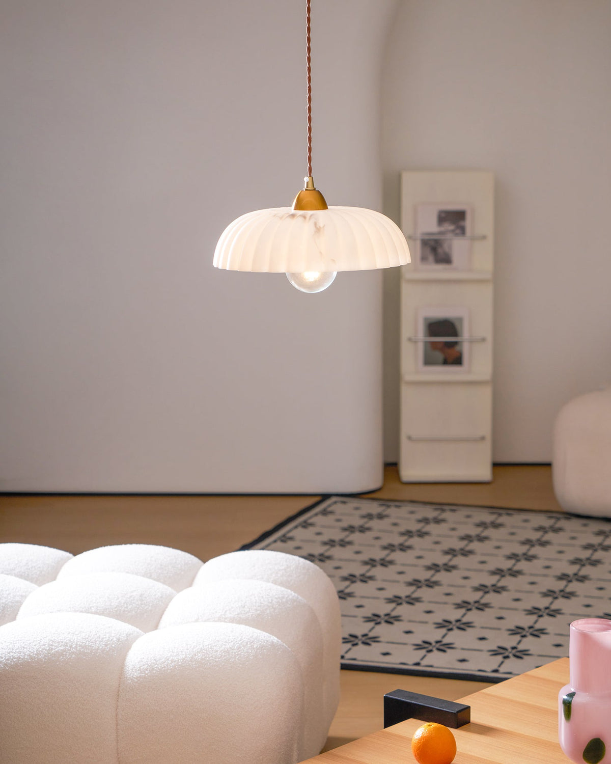 Orielle Alabaster Effect Pendant Light