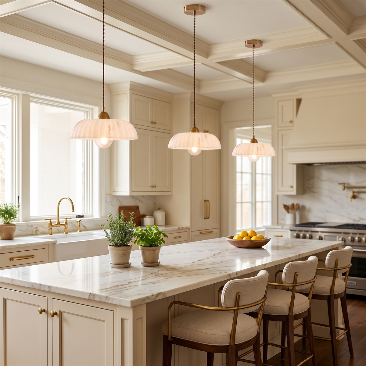Orielle Alabaster Effect Pendant Light