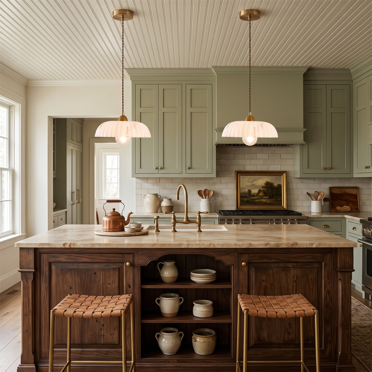 Orielle Alabaster Effect Pendant Light